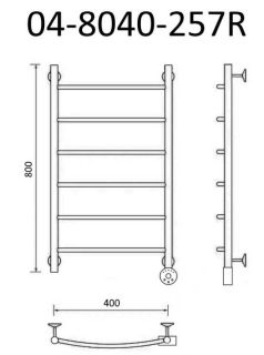Полотенцесушитель электрический Маргроид В4 Р80*40 хром 04-8040-257R